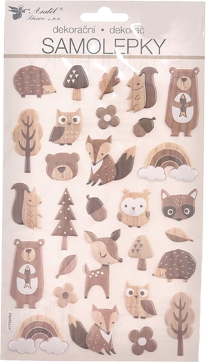 Pegatinas plásticas de animales del bosque 14 × 25 cm