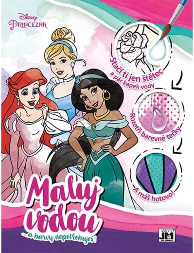 Pinta con agua A4 Princesas Disney – libros para colorear mágicos