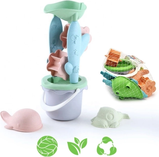Woopie Green set ecológico para la arena con cubo y molino, 4 piezas