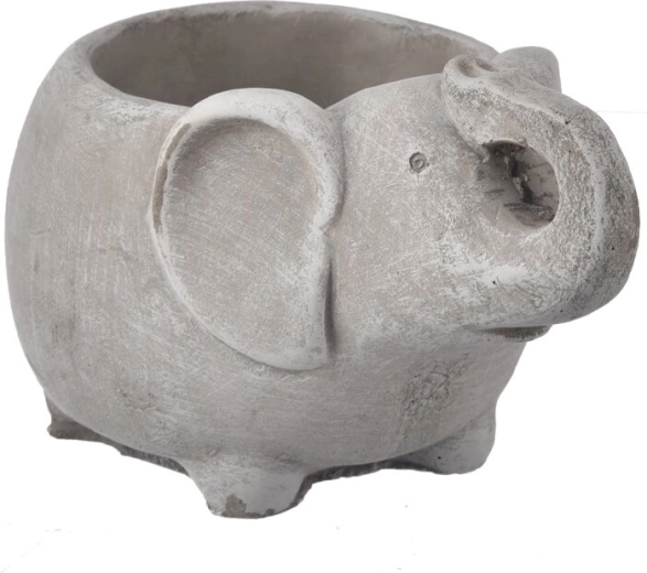 Maceta decorativa de hormigón elefante gris 19 × 12 × 12 cm
