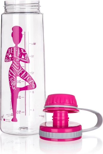 Botella deportiva de agua YOGA de tritán 750 ml – rosa