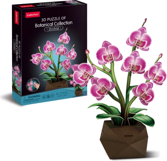 CubicFun puzzle 3D Colección botánica: Orquídea, 85 piezas