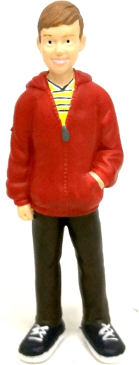 Figura de hombre con sudadera, 9,7 cm