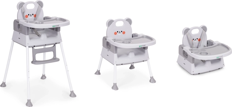 3 en 1: trona alta, silla baja y elevador para silla