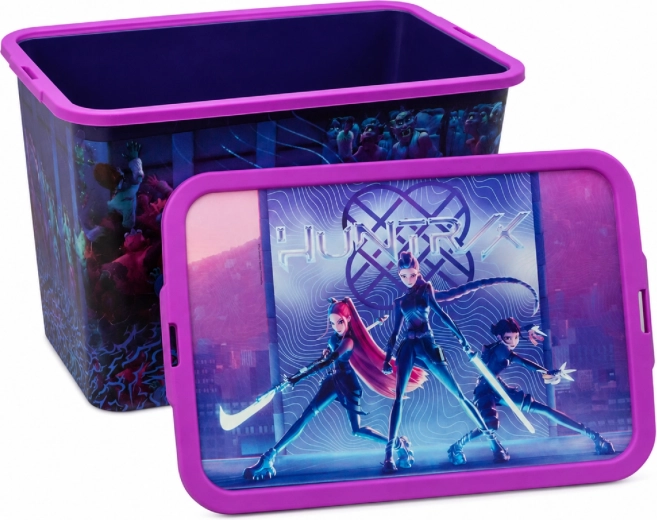 Caja de almacenamiento K-Pop Demon Hunters con tapa de clips 23 l