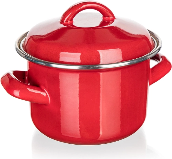 Olla esmaltada con tapa 12 cm 0,78 l MILTON roja