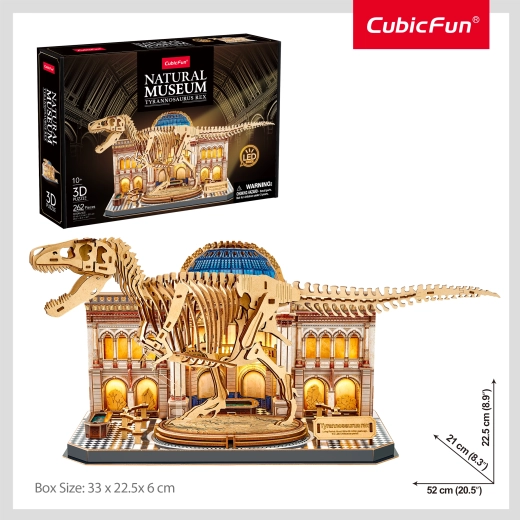 CubicFun puzzle 3D Museo de Historia Natural: Tyrannosaurus Rex con iluminación LED