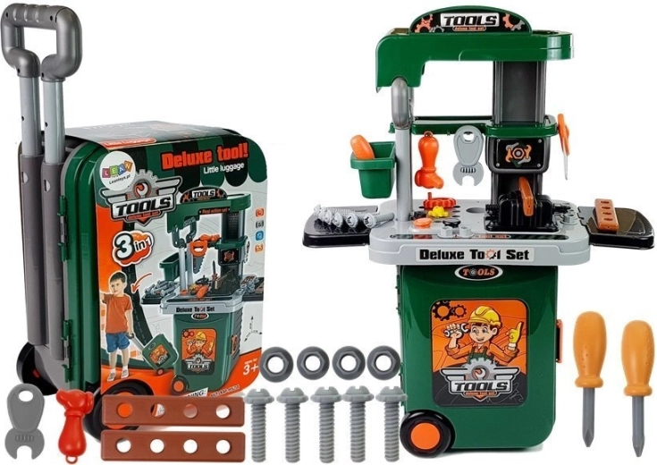 Set infantil de taller en maletín con ruedas – mini taller portátil
