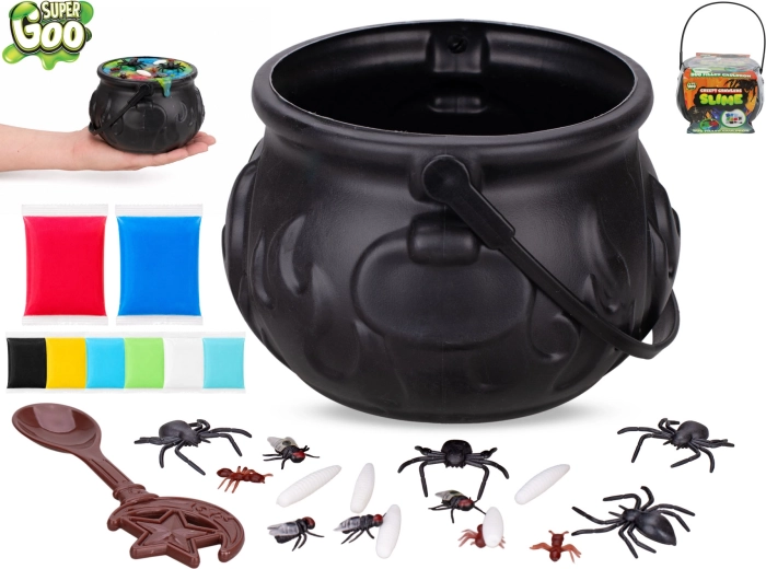 Caldero mágico con slime e insectos Super Goo (8× 27 g)