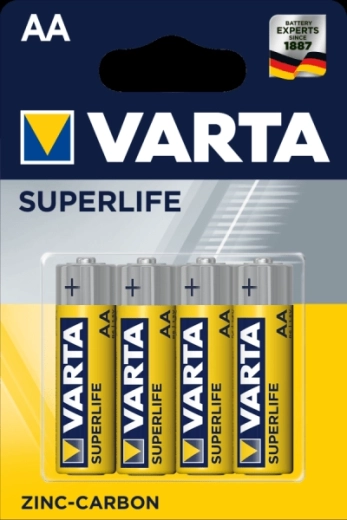 Pilas Varta Superlife AA de zinc-carbono 1,5 V, blíster de 4 uds.