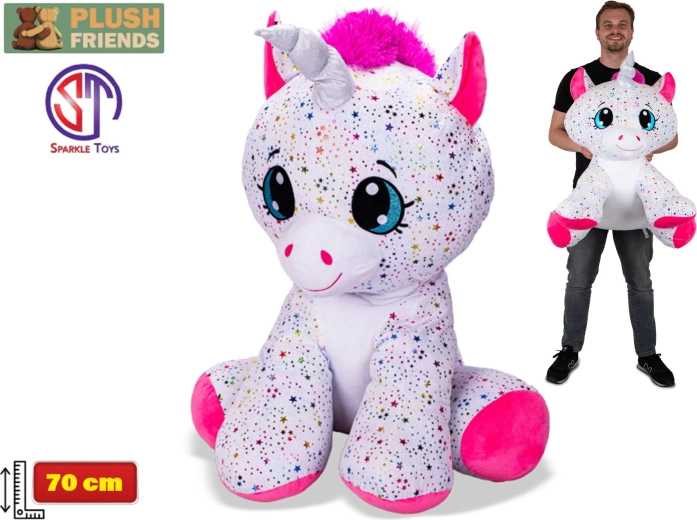 Unicornio gigante de peluche sentado Star Sparkle 70 cm