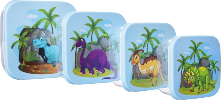 Cajas de merienda infantiles dinosaurio 4 uds