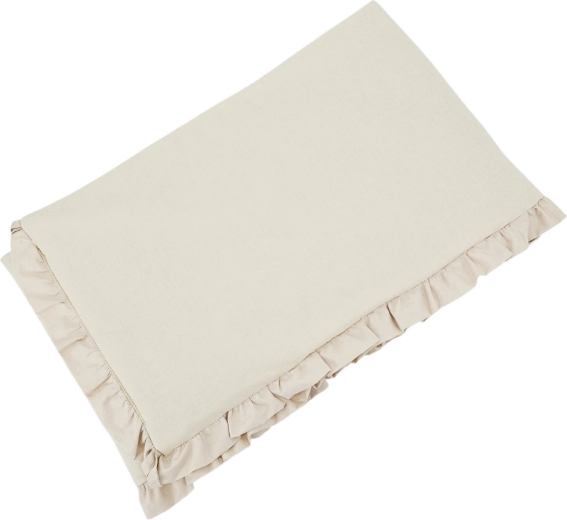 Protector de cuna de algodón EKO con volante light beige 360 cm