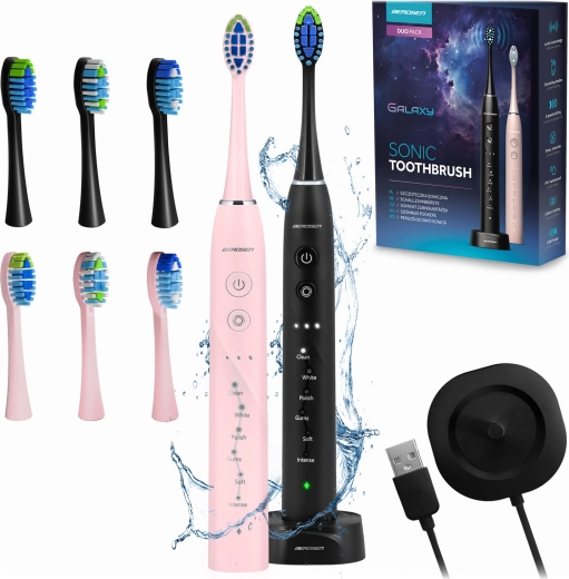 Cepillos de dientes eléctricos sónicos BERDSEN Galaxy Duo – set de 2 uds.