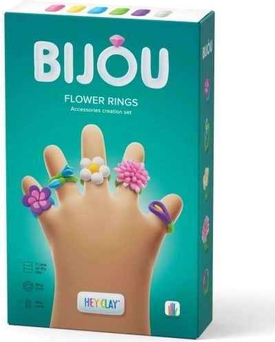 Anillos de flores de plastilina Hey Clay Bijou