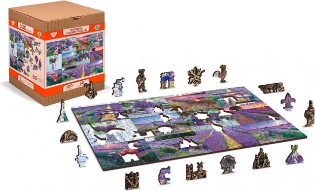 Puzzle de madera Lavanda en Francia 2 en 1