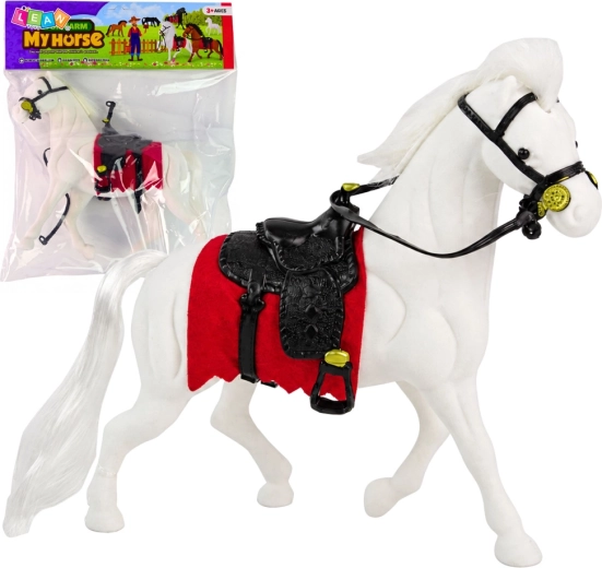 Figura de caballo blanco con silla – granja