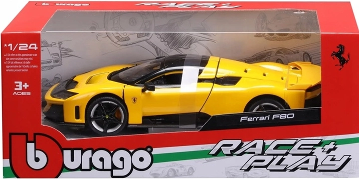 Modelo de coche Bburago Ferrari F80 G Modena amarillo 1:24