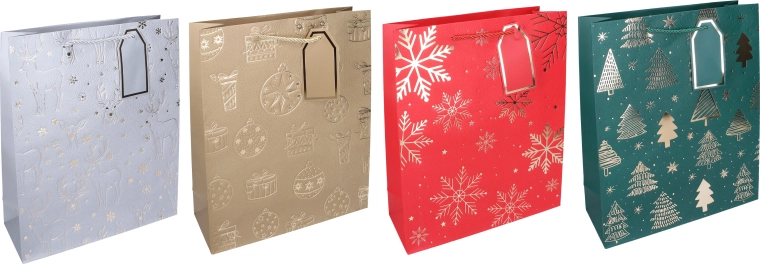 Bolsa de regalo navideña M 26 × 32 × 10 cm - 1 unidad