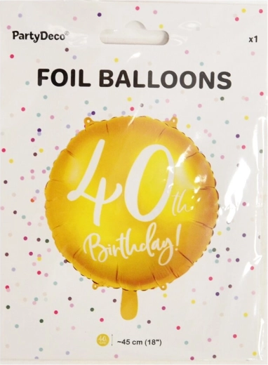 Globo de foil número 40 dorado 45 cm