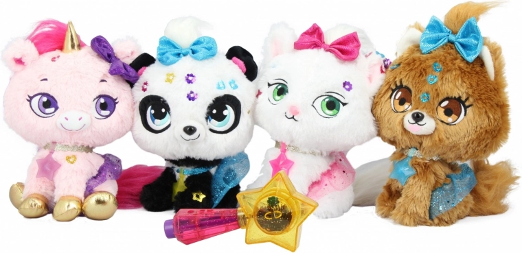 Peluches brillantes, mix de 4 uds.