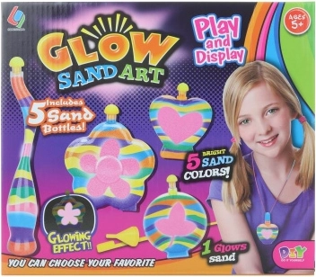 Fabricación de botellitas con arena luminosa – set creativo para niños