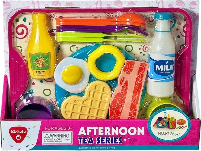Set de alimentos y utensilios de cocina para niños