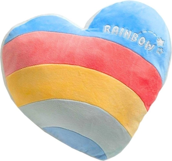Almohada de felpa Arcoíris con forma de corazón
