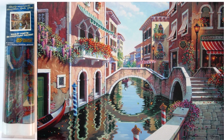 Pintura con diamantes Puente Veneciano 30 × 40 cm