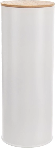 Bote de cocina metálico para alimentos con tapa de bambú Whiteline 28,5 cm