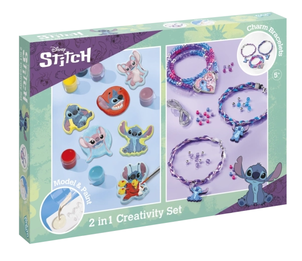 Set creativo 2 en 1 DISNEY STITCH: creación de pulseras y pintado de figuritas de yeso