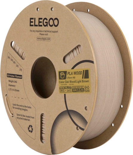 Filamento Elegoo PLA con fibra de madera – roble claro