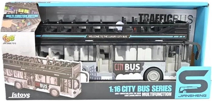 Autobús urbano de dos pisos con luces y sonido