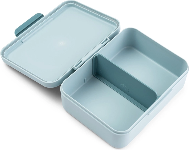 Caja para tentempiés Done by Deer Tiny farm con separador – Azul