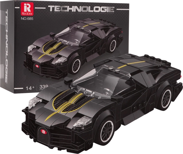 Kit de construcción de coche superdeportivo negro, 339 piezas