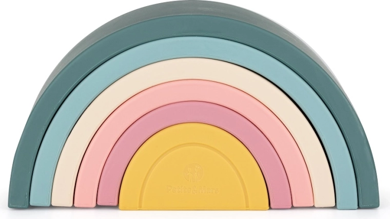 PETITE&MARS arcoíris de silicona apilable Rainbow misty green