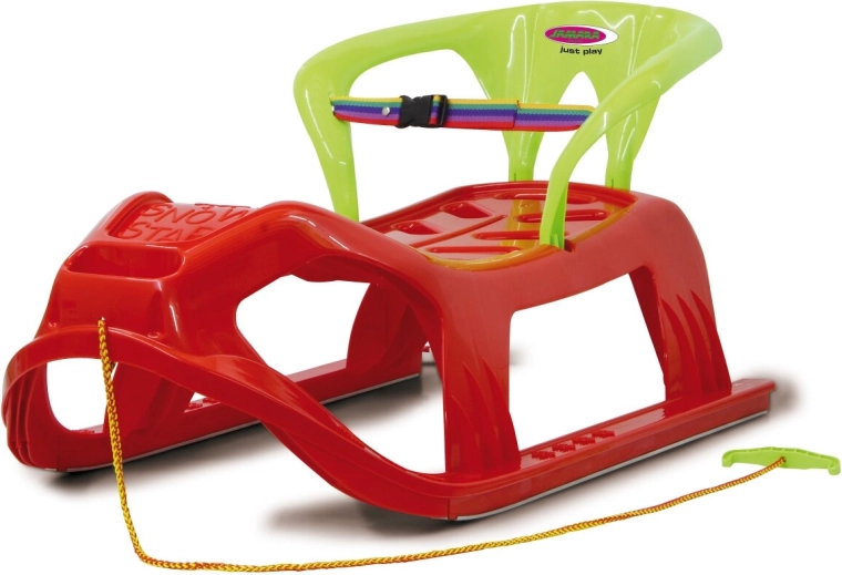 Trineo infantil de plástico Snow Play Snow Star 90 cm rojo con respaldo