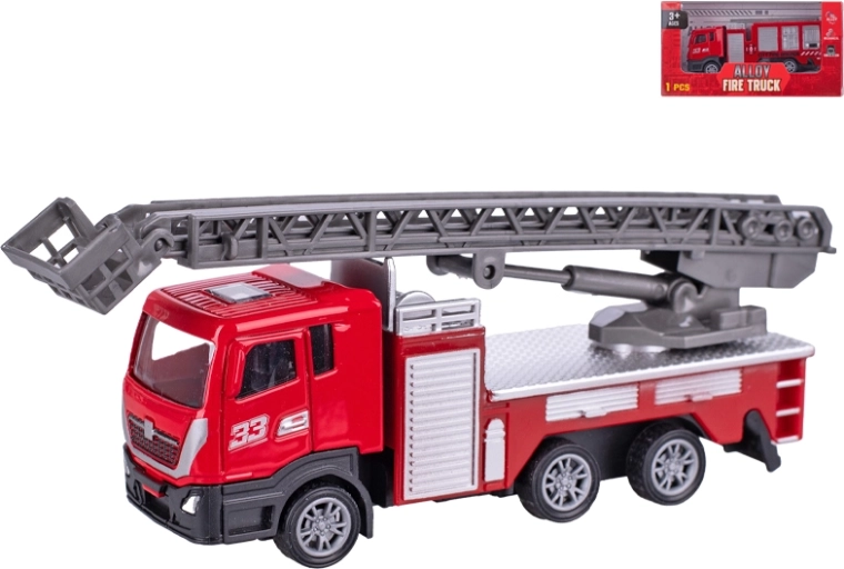 Coche de bomberos metálico de 12 cm con retroceso
