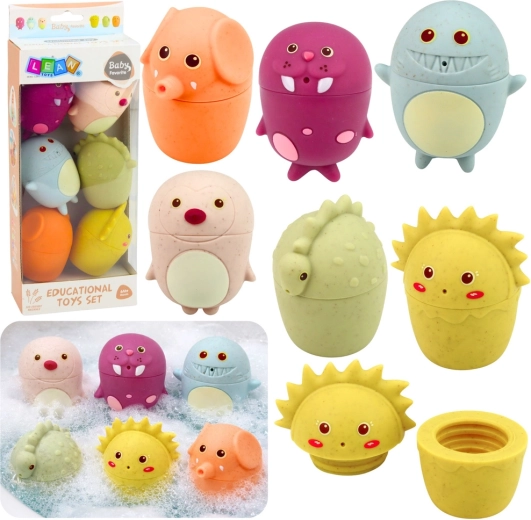 Set de juguetes sensoriales para el baño – suaves figuritas de animales de goma, 6 uds.