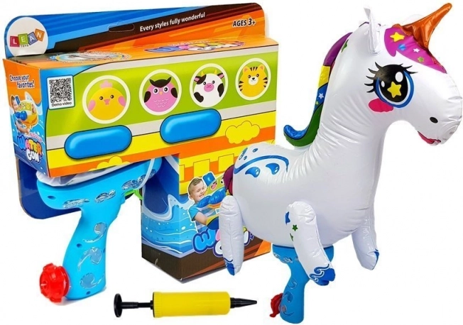 Gran pistola de agua inflable Unicornio