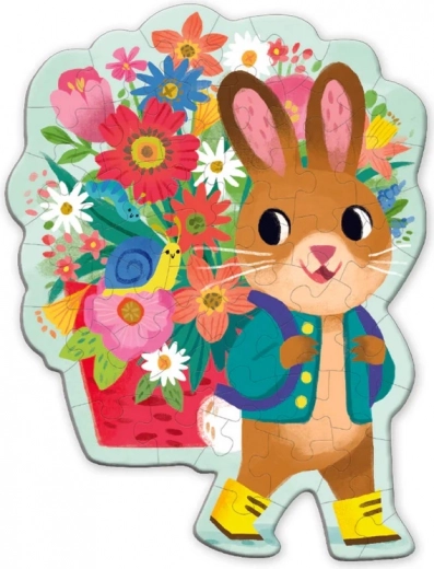 Mudpuppy puzzle con dedicatoria – conejito con ramo