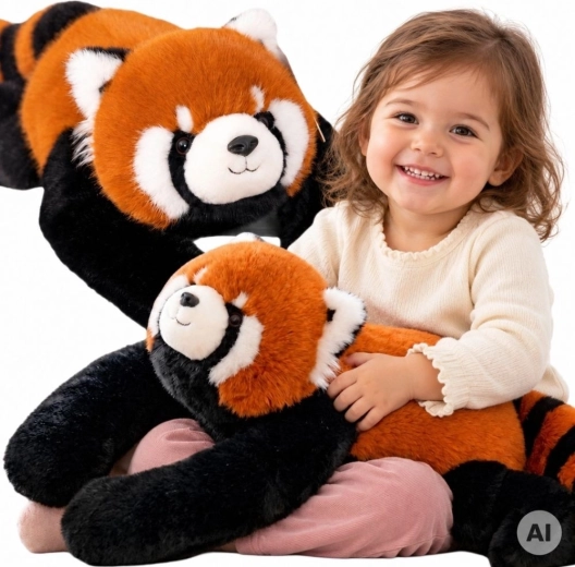 WOOPIE Panda roja de peluche sensorial con peso de 1 kg