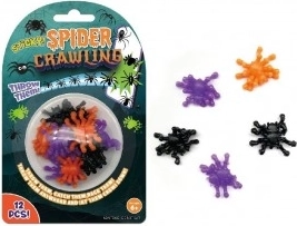 Arañas de silicona adhesivas 3 cm – set de 12 uds.