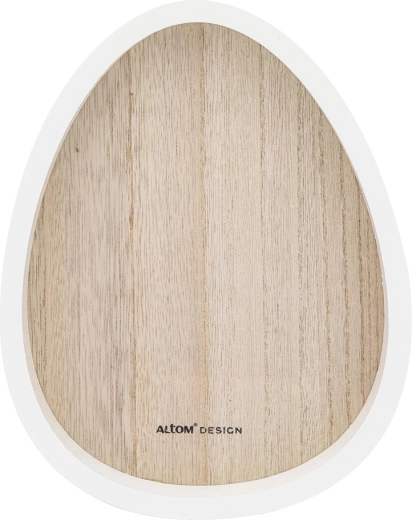 Cuenco decorativo de madera con forma de huevo
