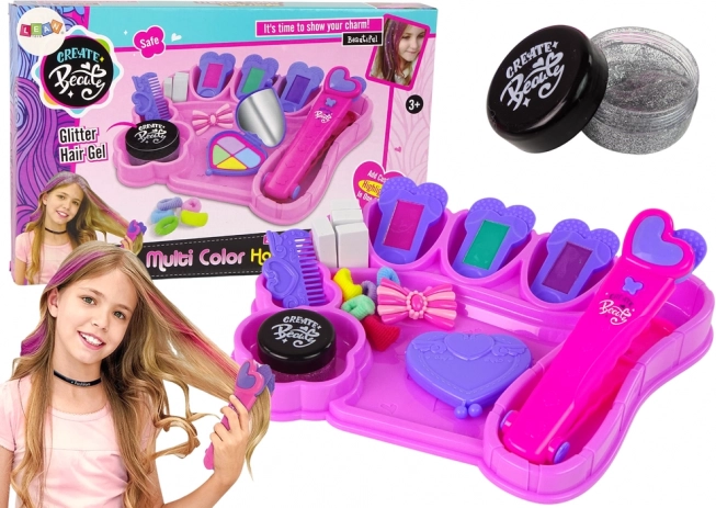 Set para teñir el cabello con tizas de colores y accesorios