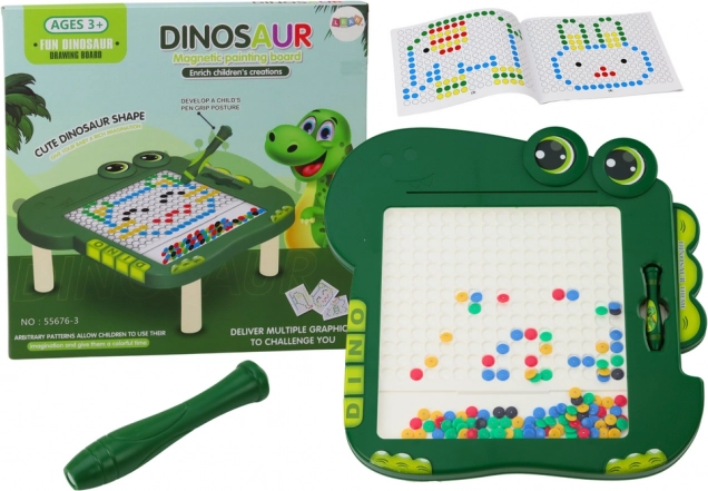 Pizarra magnética educativa Dinosaurio - Verde con cuentas