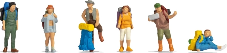 Noch set de figuras en viaje con mochila (H0)