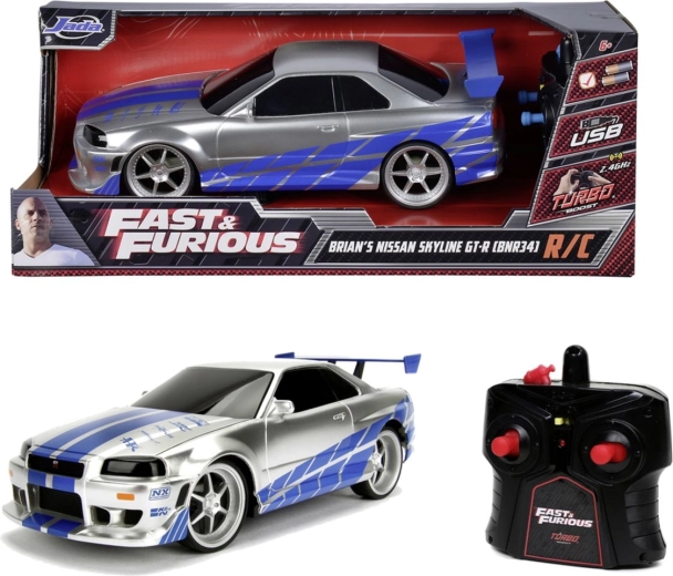 Jada RC Nissan Skyline GT-R de la película Rápidos y furiosos a escala 1:16