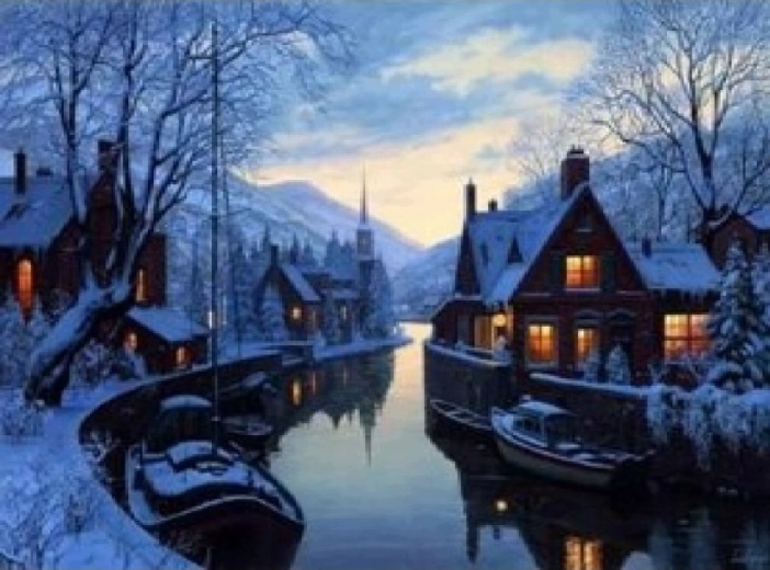 Norimpex pintura por números Ciudad invernal 40 × 50 cm