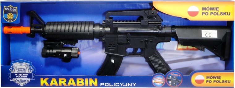 Rifle policial con módulo de voz en polaco